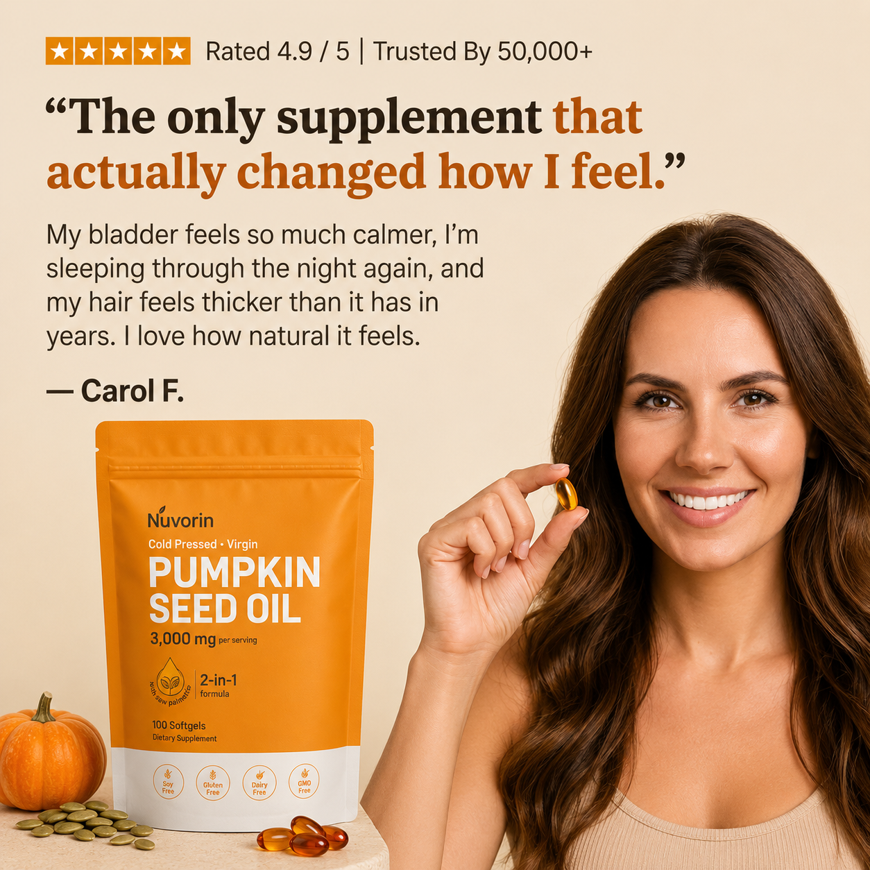 Nuvorin Pumpkin Seed Oil Softgels